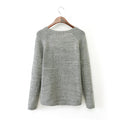 Splicing Pullover Scoop Knit Slim Heart Pattern Sweater - Oh Yours Fashion - 4