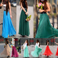 Bohemian Flared Pleated Pure Color Slim Floor Maxi Skirt - Oh Yours Fashion - 1
