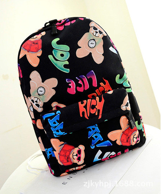 Graffiti Style Fashion Canvas School Backpack Bag - Oh Yours Fashion - 9