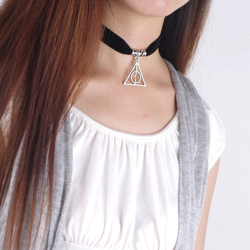 Black Lint Flannelette Style Pendant Necklace - Oh Yours Fashion - 3