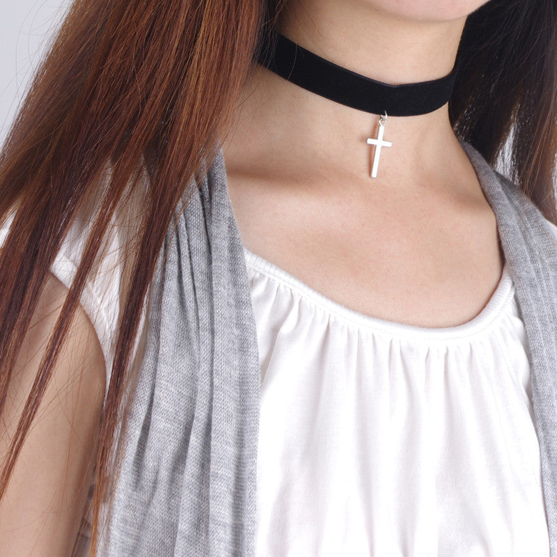 Black Lint Flannelette Style Pendant Necklace - Oh Yours Fashion - 5