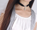 Black Lint Flannelette Style Pendant Necklace - Oh Yours Fashion - 13