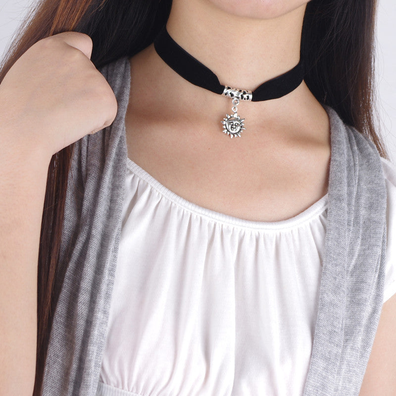 Black Lint Flannelette Style Pendant Necklace - Oh Yours Fashion - 9