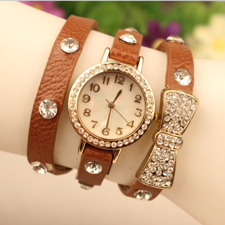 Crystal Butterfly Leather Quartz Watch - Oh Yours Fashion - 1