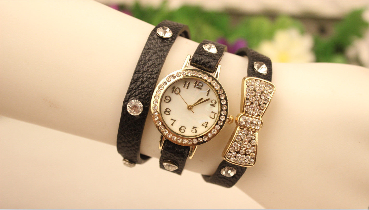 Crystal Butterfly Leather Quartz Watch - Oh Yours Fashion - 4