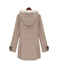 Hooded Lamb Wool Thick Long Sleeves Mid-length Coat - Oh Yours Fashion - 4