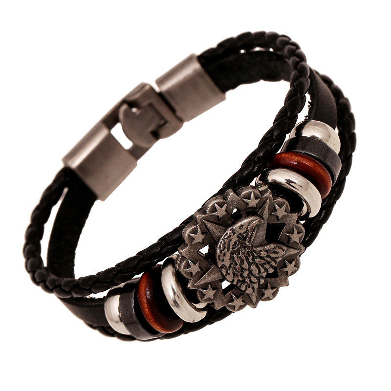 Eagle Head Star Multilayer Woven Bracelet - Oh Yours Fashion - 1