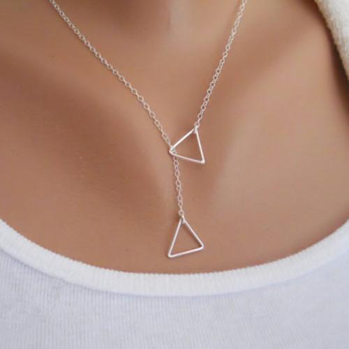 Geometric Triangular Cross Necklace