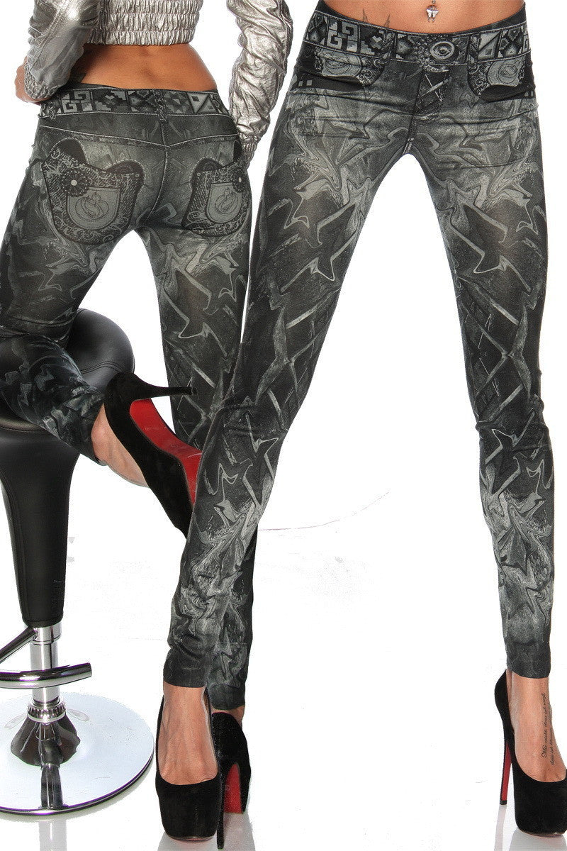High Waist Fower Print 9/10 Fashion Slim Skinny Leggings - Oh Yours Fashion - 2