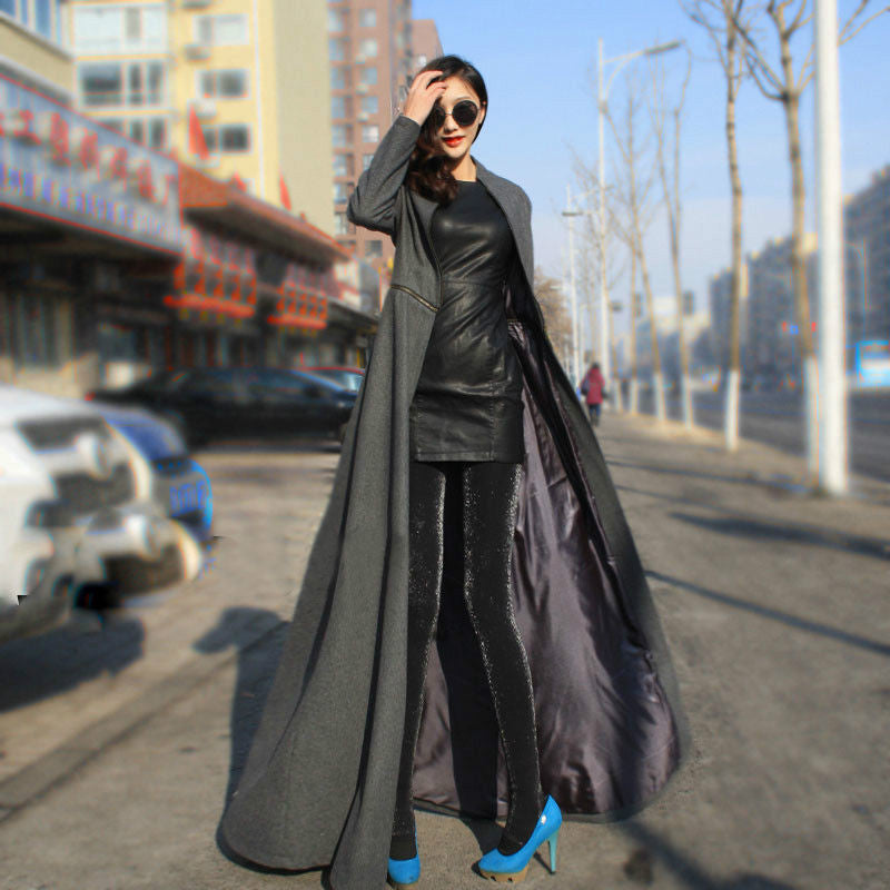Beautiful High Neck Slim Super Long Coat - Oh Yours Fashion - 6