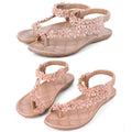 Women Bohemia Flower Beads Flip-flop Shoes Flat Sandals - OhYoursFashion - 5