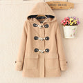 Horn Button Long Sleeves Hooded Thick Fashion Coat - Oh Yours Fashion - 5