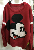 Mickey Print Fashion Scoop Long Sleeve Loose Students Sweater - Oh Yours Fashion - 7