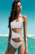 Strapless Cross Wrap Low Waist Bikini Set Swimwear - OhYoursFashion - 2