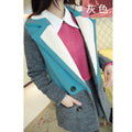 Lamb Wool Turn-down Collar Double Button Patchwork Mid-length Coat - Oh Yours Fashion - 8