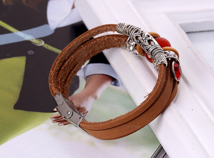 Unique Beaded Multilayer Leather Bracelet - Oh Yours Fashion - 7