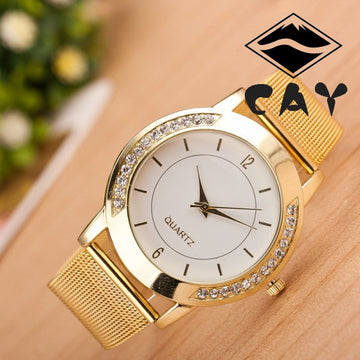 Golden Alloy Strap Personality Watch - Oh Yours Fashion - 1