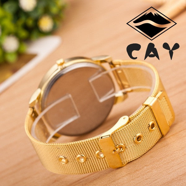 Golden Alloy Strap Personality Watch - Oh Yours Fashion - 3