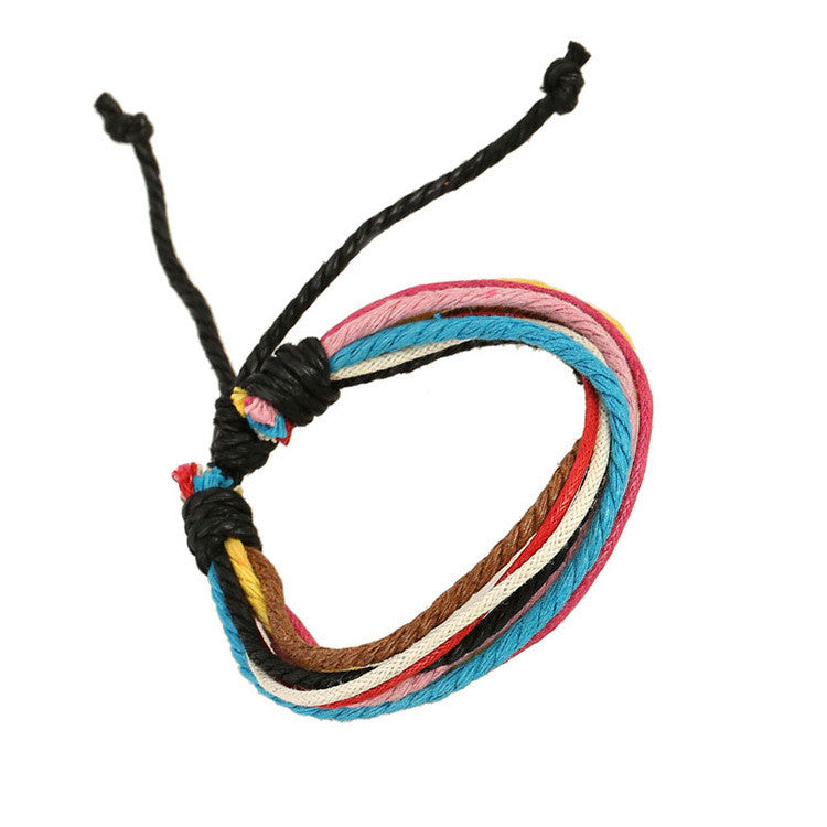 Hemp Wax String Woven Colorful Bracelet - Oh Yours Fashion - 1