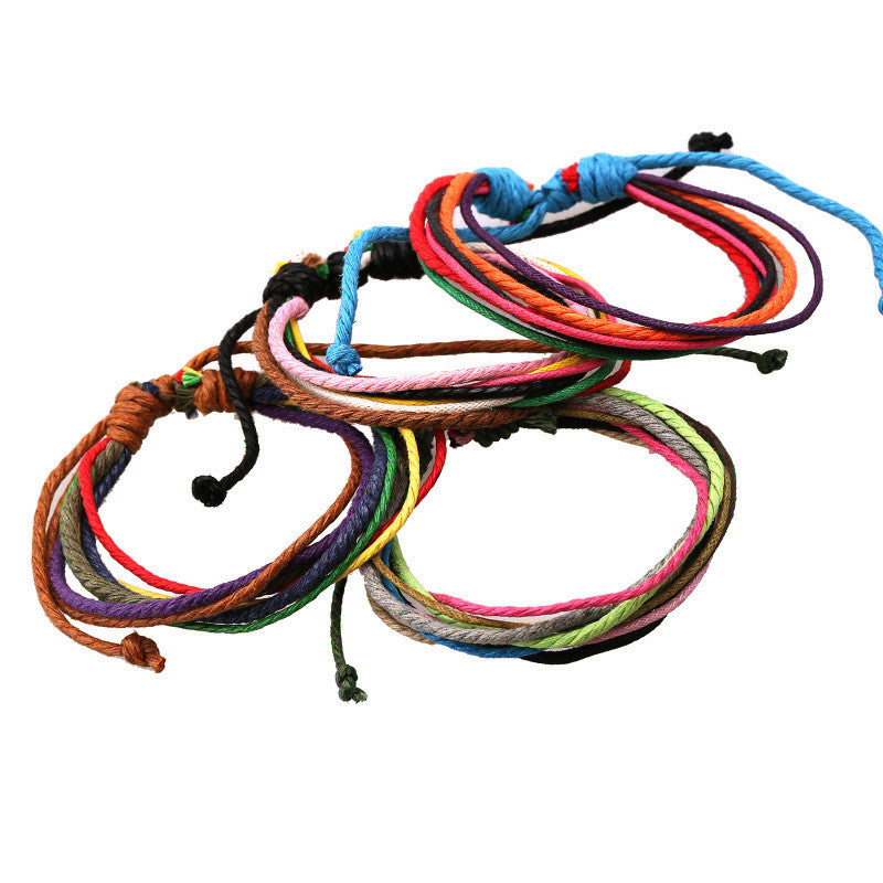 Hemp Wax String Woven Colorful Bracelet - Oh Yours Fashion - 1