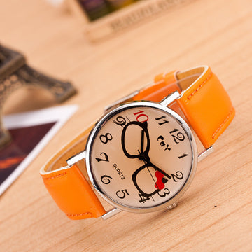 Glasses Bowknot Print Watch - Oh Yours Fashion - 1