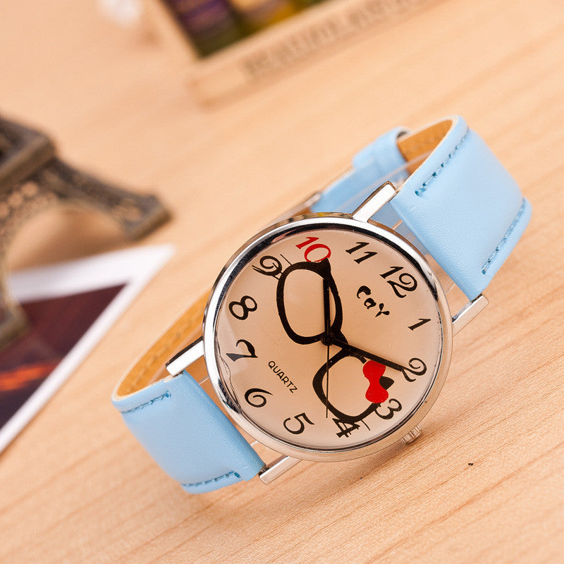 Glasses Bowknot Print Watch - Oh Yours Fashion - 4