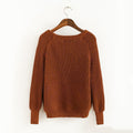 Pullover Loose Scoop Retro Bold Lines Sweater - Oh Yours Fashion - 8