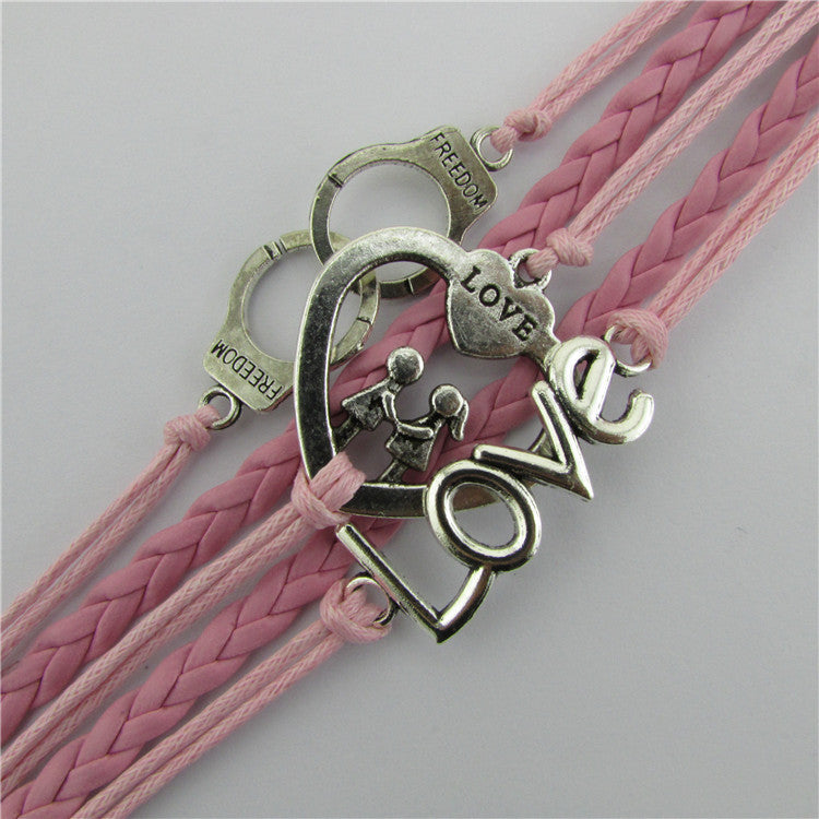 Love Heart Multielement Weaving Handcuffs Bracelet - Oh Yours Fashion - 4