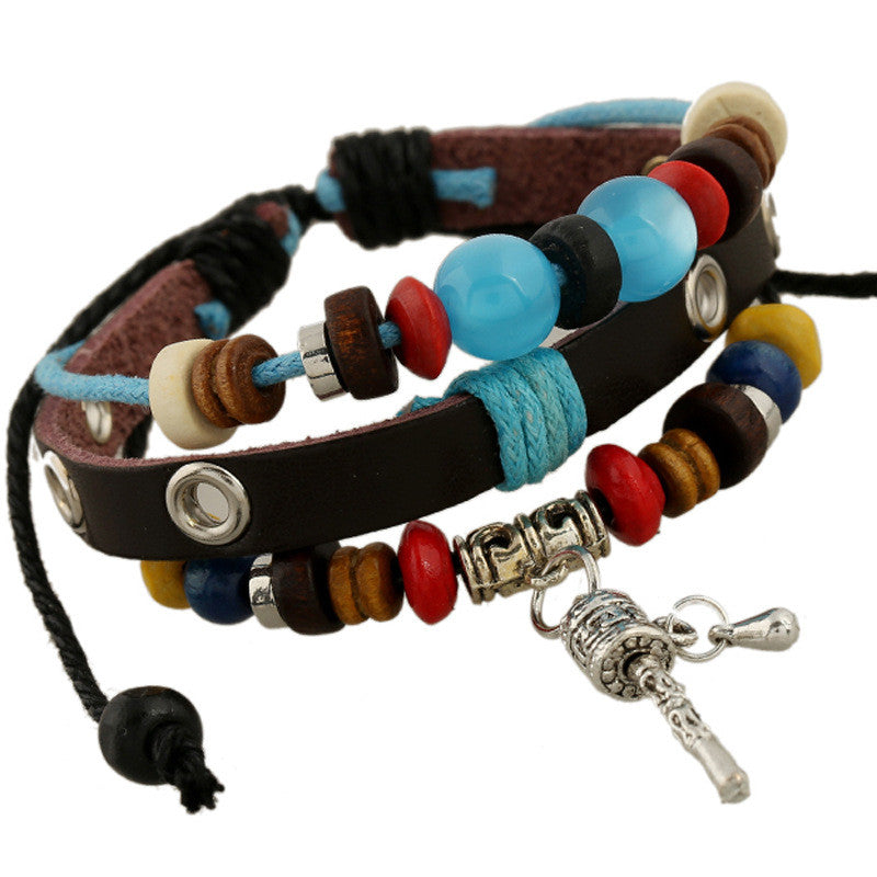 Color Beaded Prayer Wheel Multilayer Bracelet - Oh Yours Fashion - 2