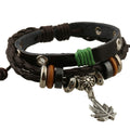 Maple Leaf Pendant Leather Bracelet - Oh Yours Fashion - 4