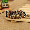 Cross Wooden Beaded Leather Bracelet - Oh Yours Fashion - 3