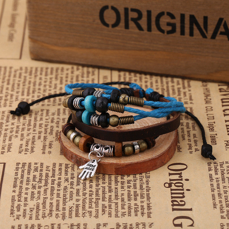 Hand Pendant Multilayer Leather Bracelet - Oh Yours Fashion - 2