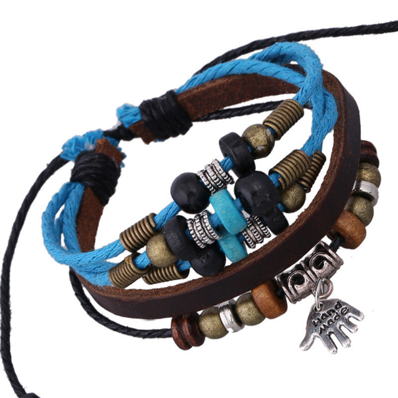 Hand Pendant Multilayer Leather Bracelet - Oh Yours Fashion - 1