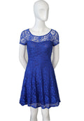 Fashion A-line Hollow Out Lace Knee-length Dress - OhYoursFashion - 5
