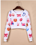 3D Flower Print Scoop Long Sleeves Fashion Sweatshirt - Oh Yours Fashion - 2