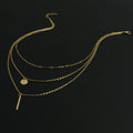 Three Layers Paillette Strip Pendant Necklace - Oh Yours Fashion - 4