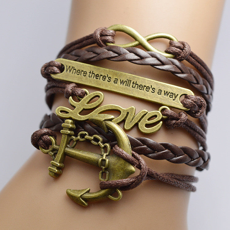 Anchor Love Retro Multilayer Bracelet - Oh Yours Fashion