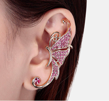 Beautiful Crystal Butterfly Single Ear Clip - Oh Yours Fashion - 1