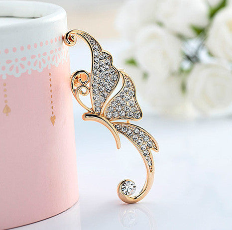 Beautiful Crystal Butterfly Single Ear Clip - Oh Yours Fashion - 2