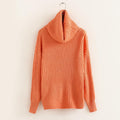 Lapel Pullover Loose High Collar Solid Sweater - Oh Yours Fashion - 10