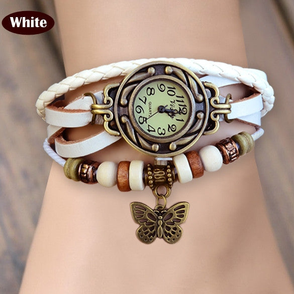 Butterfly Wrap Leather Bracelet Wrist Watch - OhYoursFashion - 9