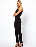 Black Scoop Sleeveless Hollow Out Back Long Jumpsuit - Oh Yours Fashion - 5