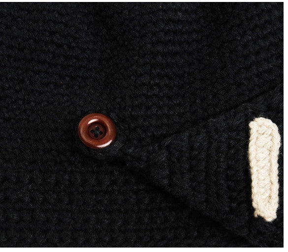 Buttons Unisex Crochet Knit Black Ski Beanie Wool Roman Knight Hat Mask Cap - Oh Yours Fashion - 6