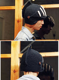 Buttons Unisex Crochet Knit Black Ski Beanie Wool Roman Knight Hat Mask Cap - Oh Yours Fashion - 12