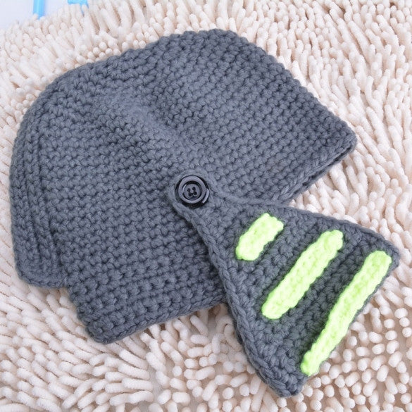 Buttons Unisex Crochet Knit Black Ski Beanie Wool Roman Knight Hat Mask Cap - Oh Yours Fashion - 18