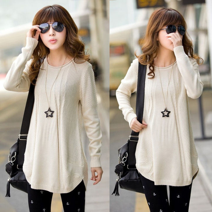 Women's Loose Knit Pullover Sweater - O Yours Fashion - 2