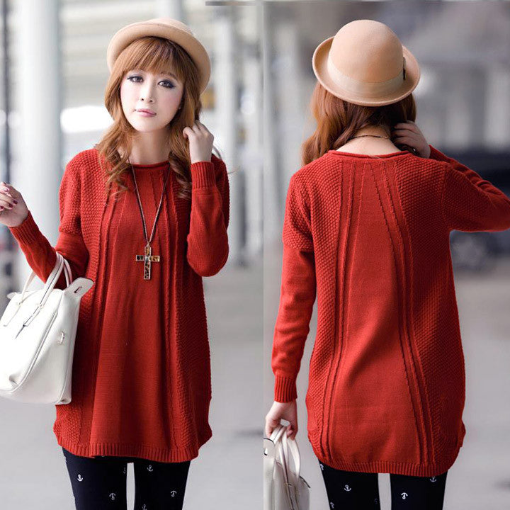 Women's Loose Knit Pullover Sweater - O Yours Fashion - 5