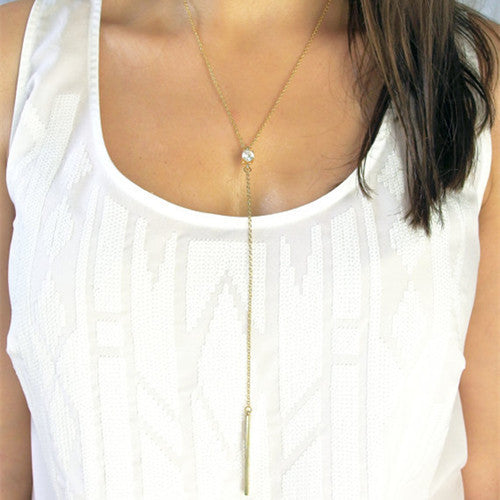 Metal Tassel Lady's Long Sweater Chain Necklace - Oh Yours Fashion - 1