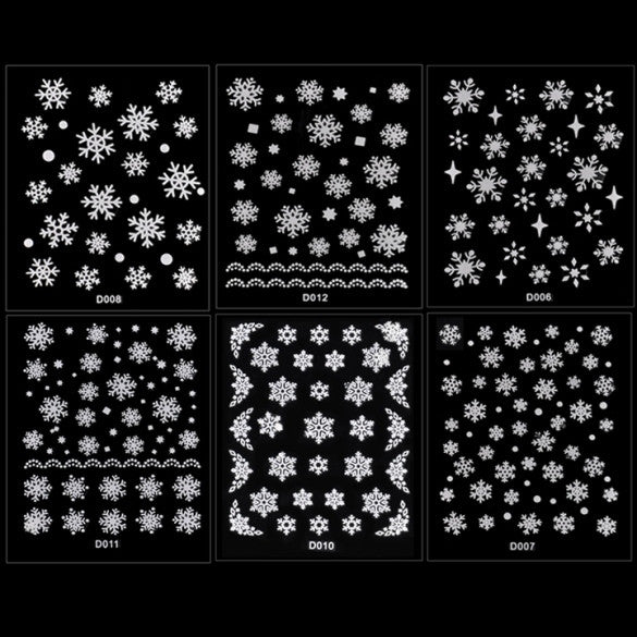 Christmas Snowflakes Design 3D Nail Art Stickers Decals 6 Sheet - Oh Yours Fashion - 3