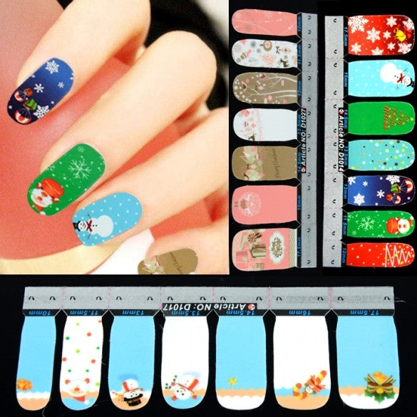 42Pcs Christmas Nail Art Sticker Full Wrap Patch Decal - Oh Yours Fashion